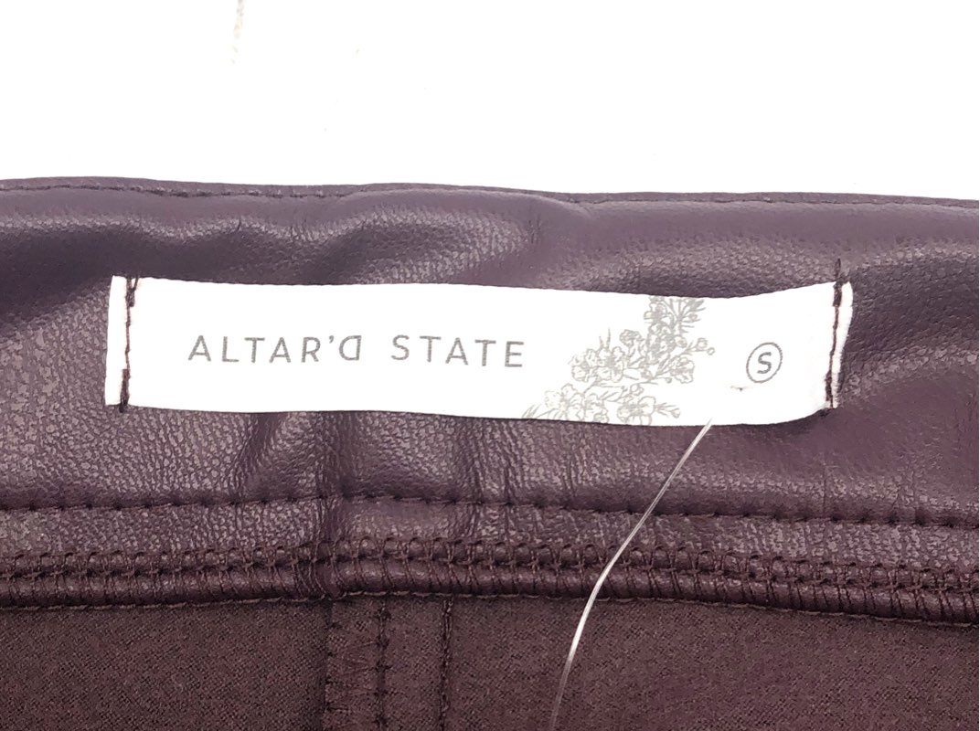 Altar'd State Women's Fig Purple Faux Leather High Rise Skort Sz S NWT