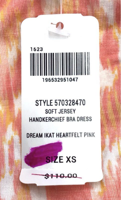 NWT Soma Weekend Women's Pink Ikat Maxi Dress - Size XS
