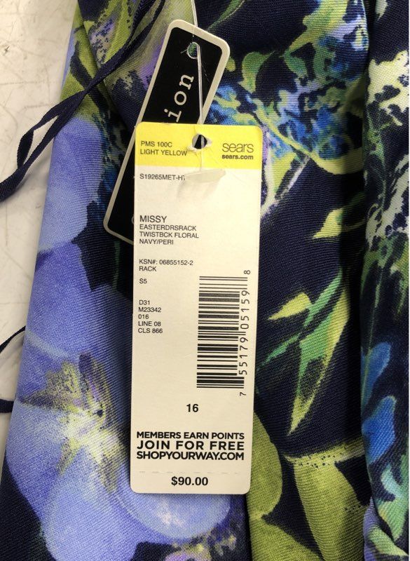 NWT Metaphor Women's Navy Peri Floral A-Line Dress - Size 16