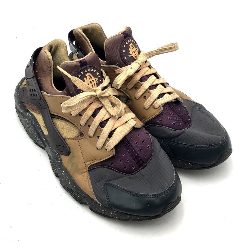 Nike Air Huarache Premium Anthracite Gold Deep Royal Running Shoes Size 8.5