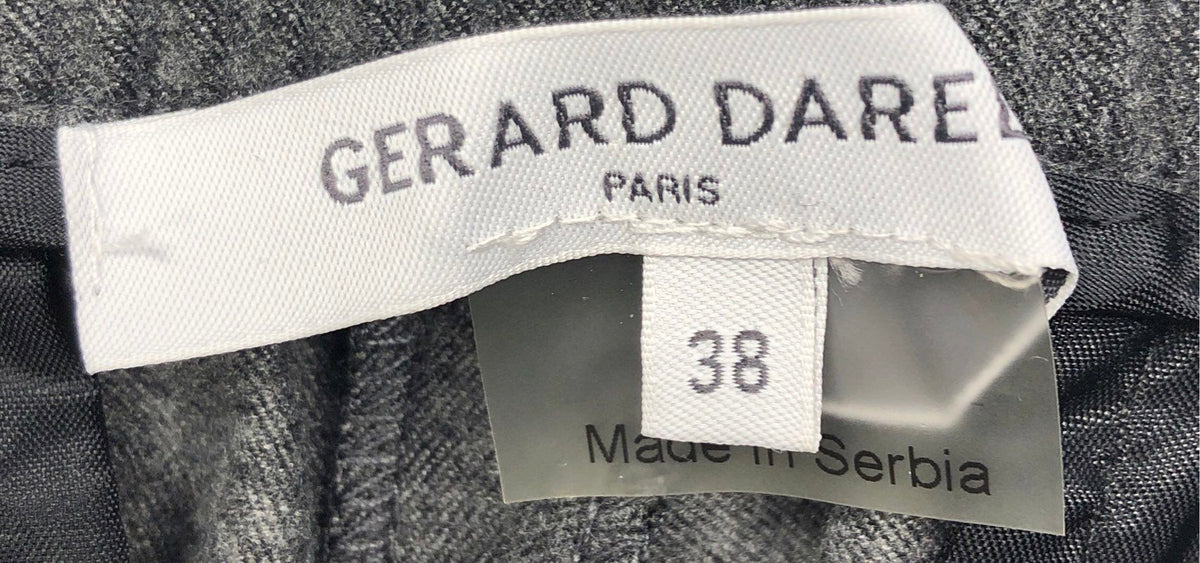 Gerard Darel Women's Gray Drawstring Elastic Waist Tapered Trousers Size 38