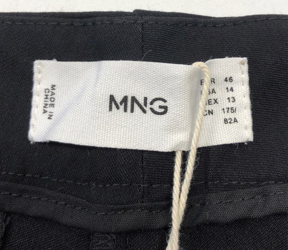 Mango Women's Black Sustainable Viscose Straight Leg Trousers Sz 14 NWT