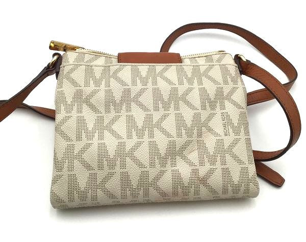 Authentic Michael Kors Women&#39;s Beige Brown Luxury Crossbody Bag - COA Included