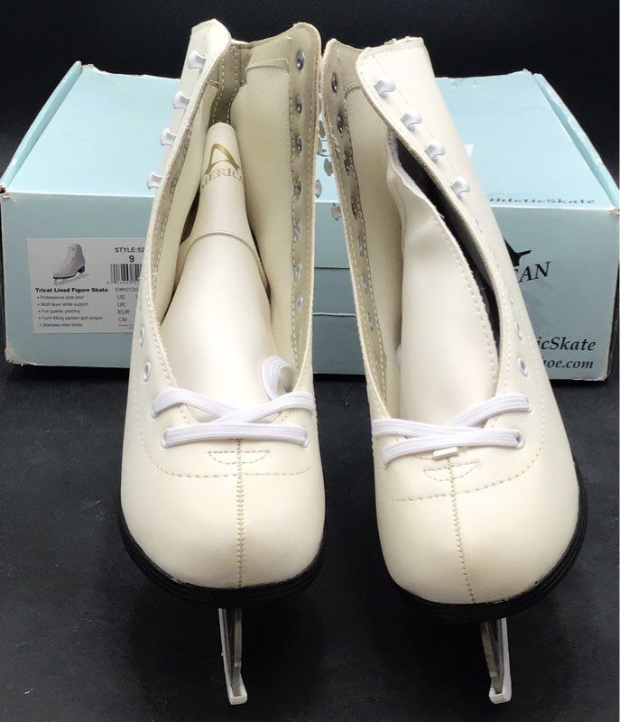 American Athletic Women's Size 9 Figure Ice Skates Style 522 Tricot Lined NIB