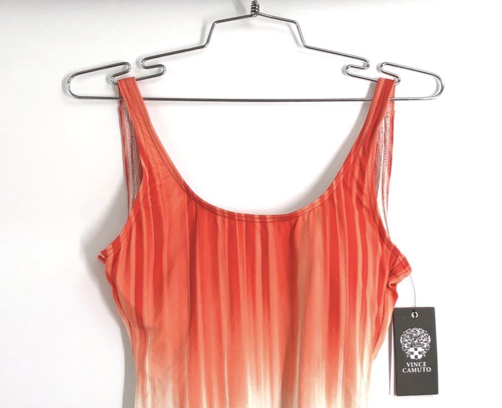 Vince Camuto Women's One Piece Swimsuit Ombre Stripe Safari Green NWT Sz 6