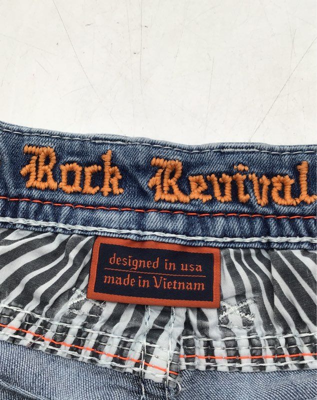 Rock Revival Women&#39;s Blue Denim Cut-Off Shorts - Size 34