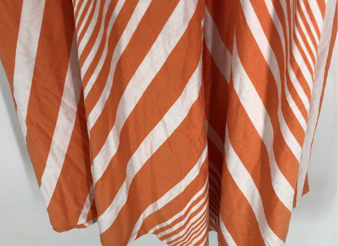 NWT Bebe Women&#39;s Orange White Striped Maxi Dress - Size S