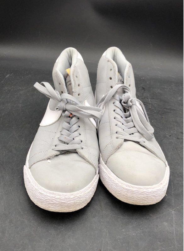 Nike Men's SB Zoom Blazer Mid Gray White Athletic Shoes - Size 9.5