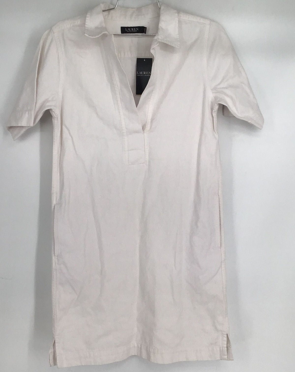 NWT Lauren Ralph Lauren Women&#39;s White Cotton Shift Dress - Size S