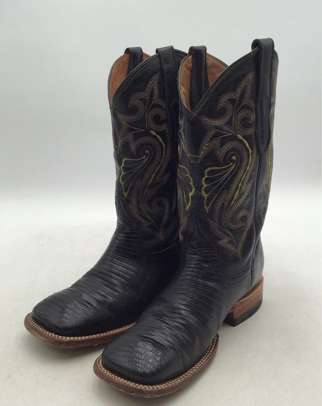 Botas Diligencia Men&#39;s Black Leather Cowboy Western Boots - Size 40