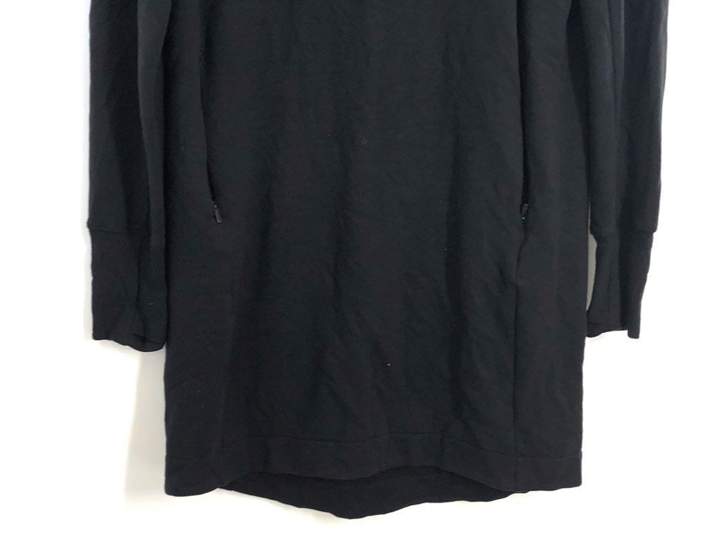 Athleta Women's Black Tencel Lyocell Zip Pocket Sweatshirt Dress Sz S