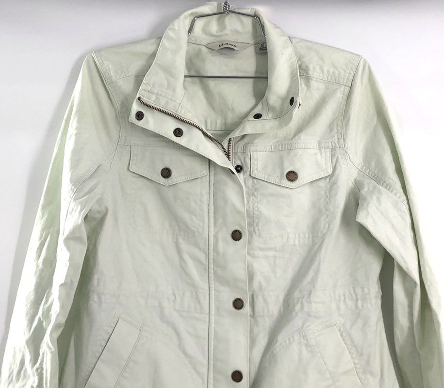 L.L.Bean Women's Comfort Trail Utility Jacket Pale Green Cotton Blend Sz XS PET
