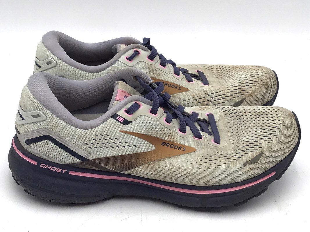 Brooks Women&#39;s Ghost 15 1203801B492 Gray Lace Up Low Top Athletic Shoes- Size 8B