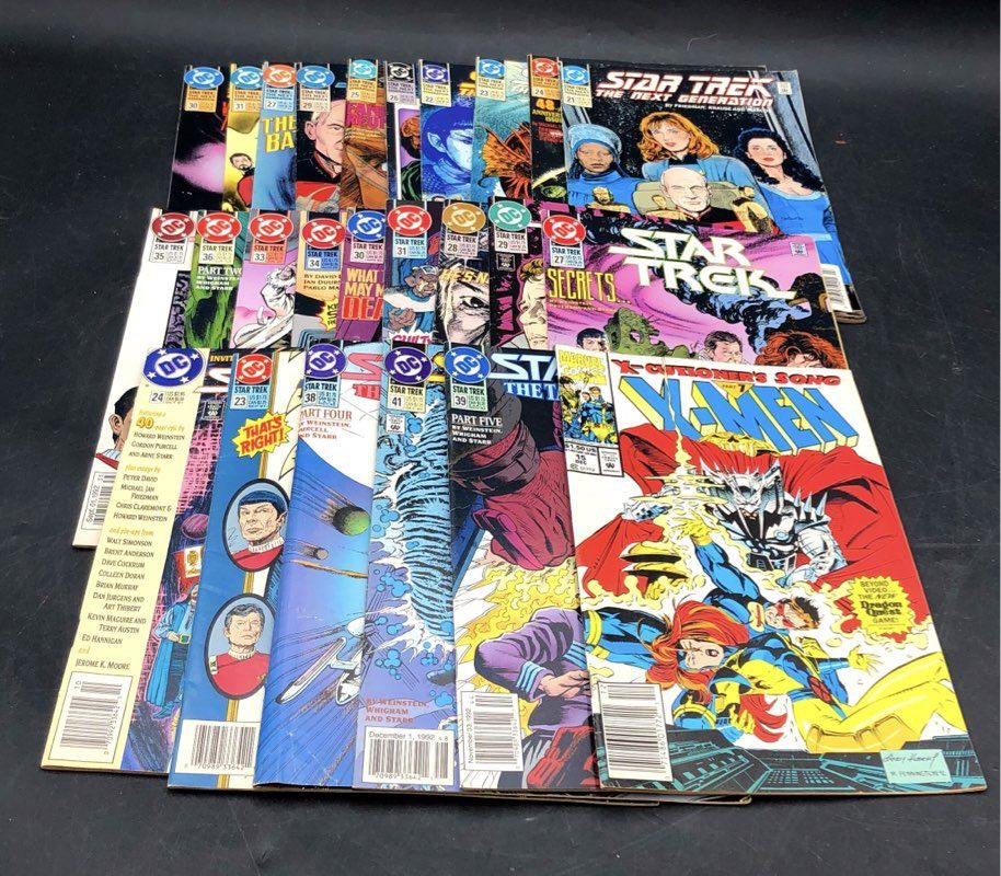 Comic Book Lot DC Marvel 1990s Star Trek X-Men Sci-Fi Superhero 25 Comics