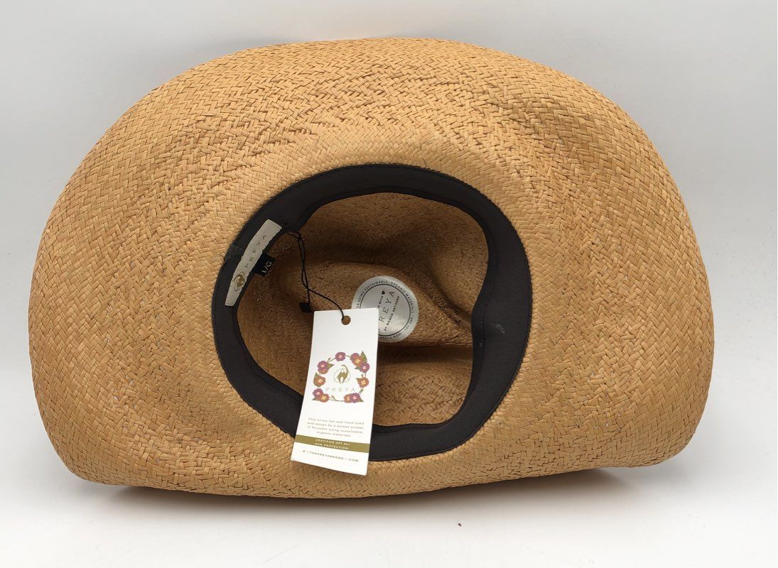 Freya Women's Redwood Straw Cowboy Hat Butterscotch UPF 50+ Hand Woven NWT Sz L