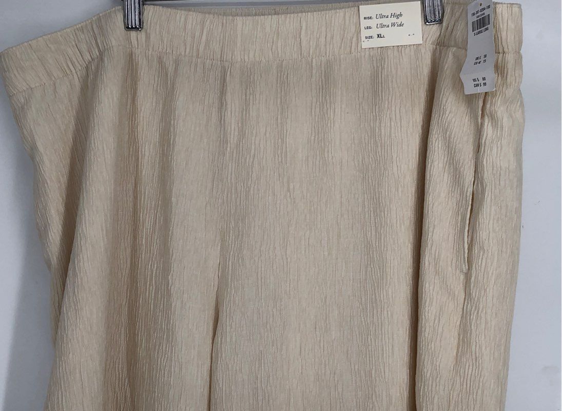 NWT Abercrombie &amp; Fitch Women&#39;s Beige Ultra High-Rise Trouser Pants - Size XL