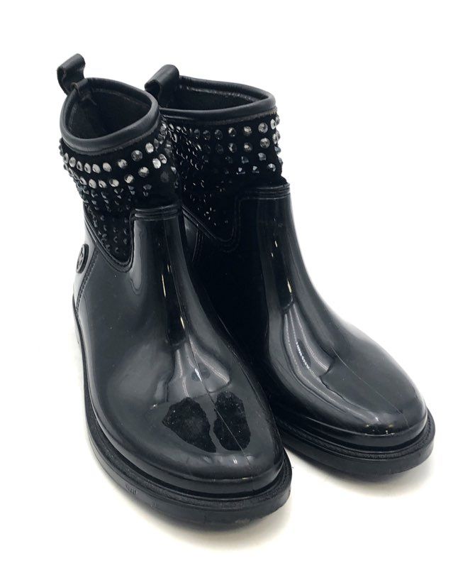 Michael Kors Tilda Jeweled Studded Ankle Rain Boots Black Women's Size 10