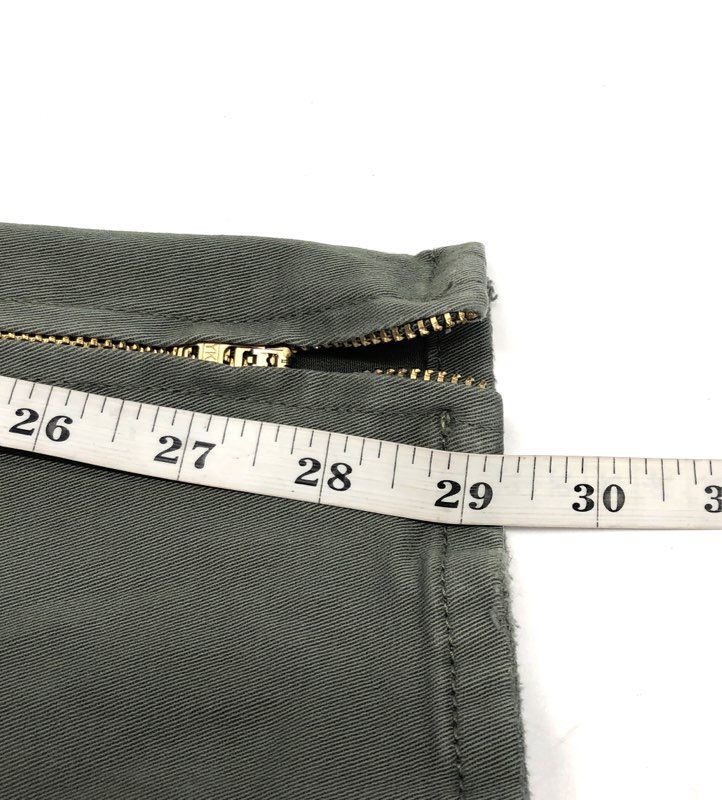Frame Women's Platoon Skinny Cargo Pants Olive Ankle Zip Distressed Sz 28