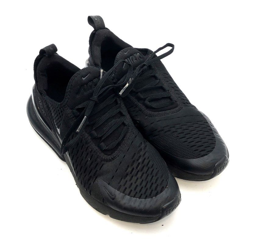 Nike Air Max 270 Triple Black GS Youth Sneakers Size 7Y