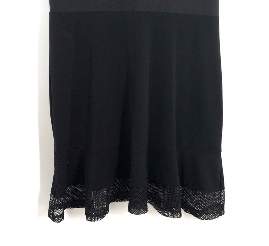 Michael Kors Women's Black Fit & Flare Sleeveless Mesh Insert Dress NWT Sz L