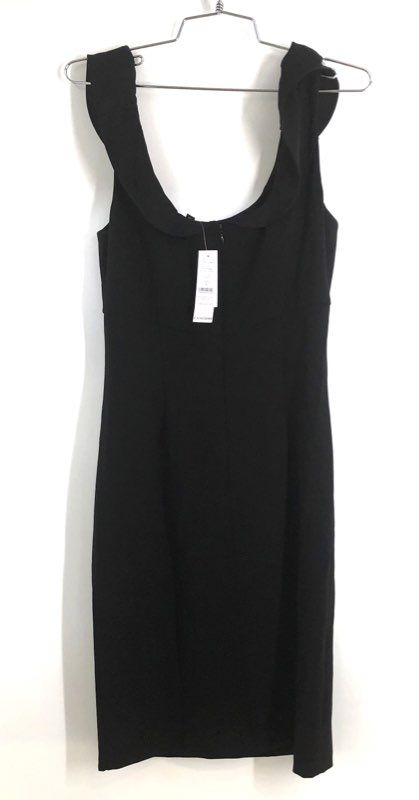 White House Black Market Women's Black Flutter Sleeve Sheath Dress NWT Sz 4