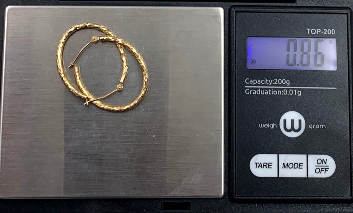 Terrific 10K Yellow Gold Hoop Earrings 0.86g