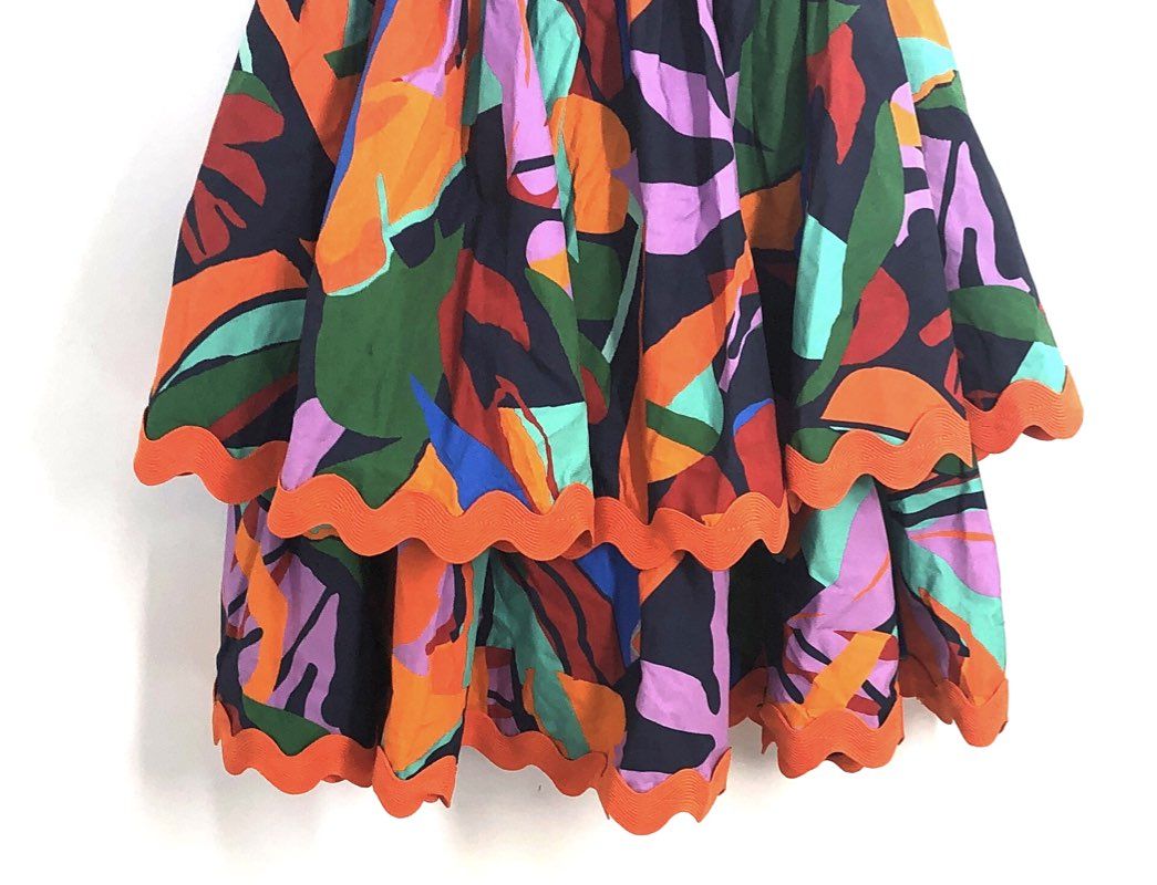 Avara Women's Lucy Multicolor One Shoulder Scalloped Tiered Dress NWT Sz M
