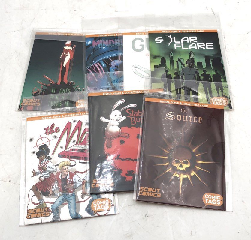 Scout Comics Comic Tags Lot Digital Collectible Cards 7 Count See Photos