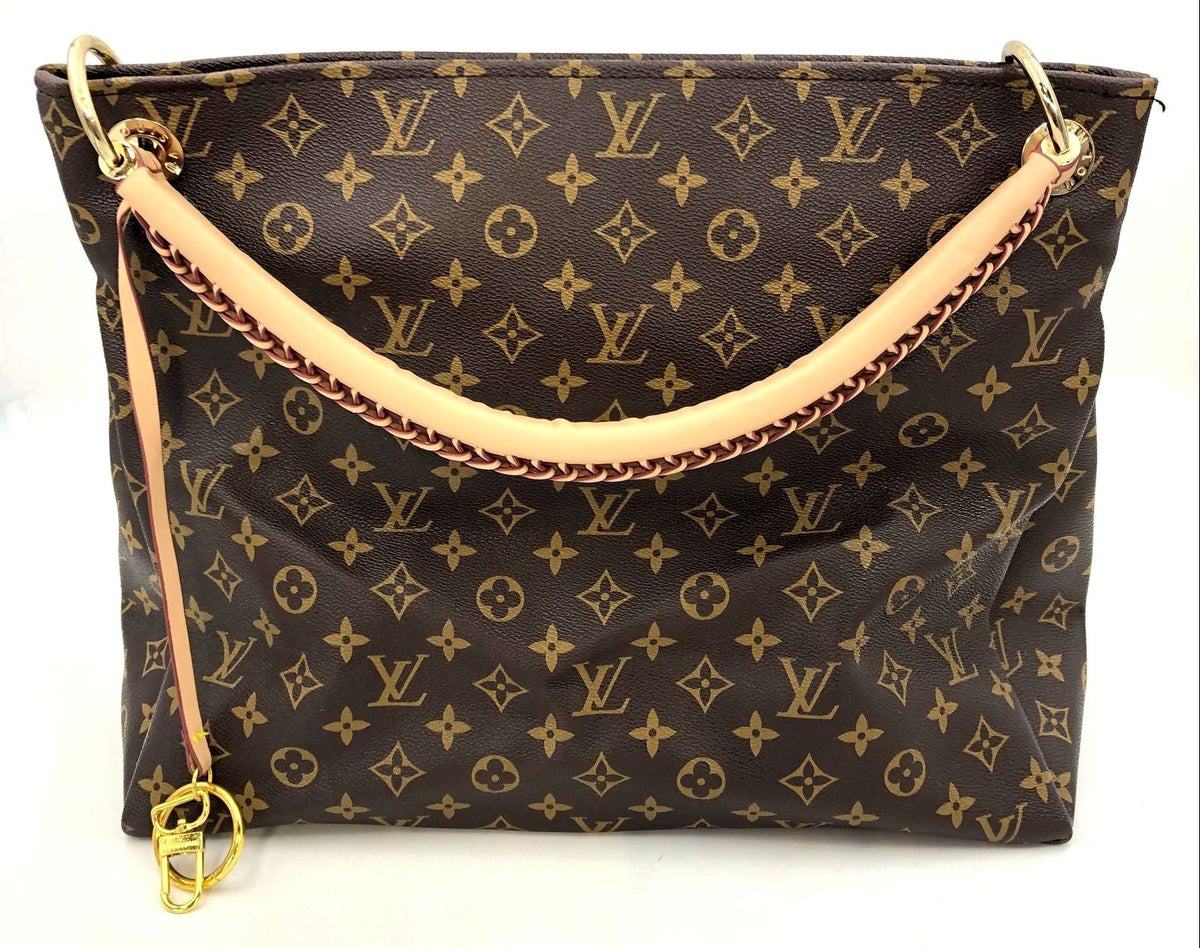 Louis Vuitton Inspired Brown LV Monogram Print Coated Canvas Shoulder Bag