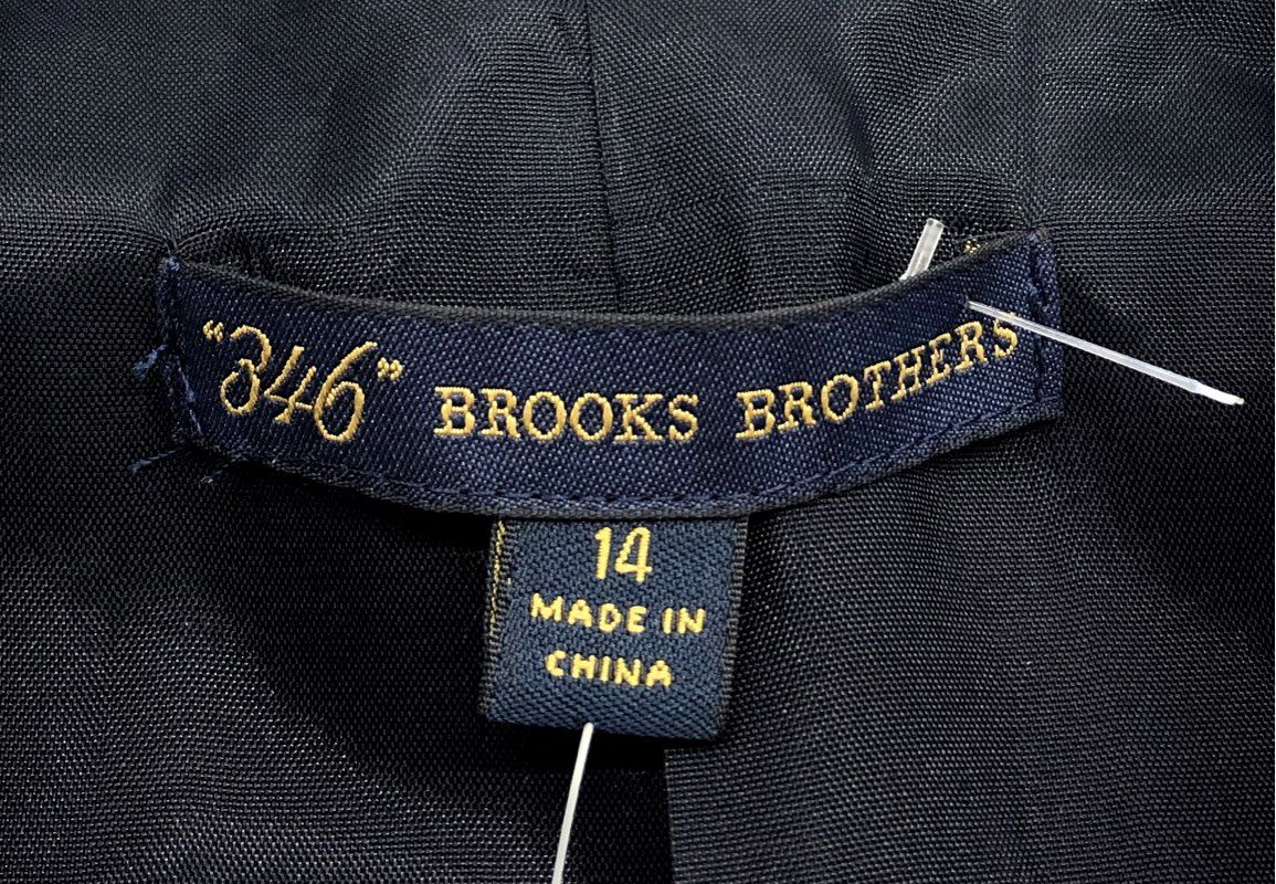Brooks Brothers 346 Women's Blazer Navy Blue Cotton Wool Blend NWT Sz 14
