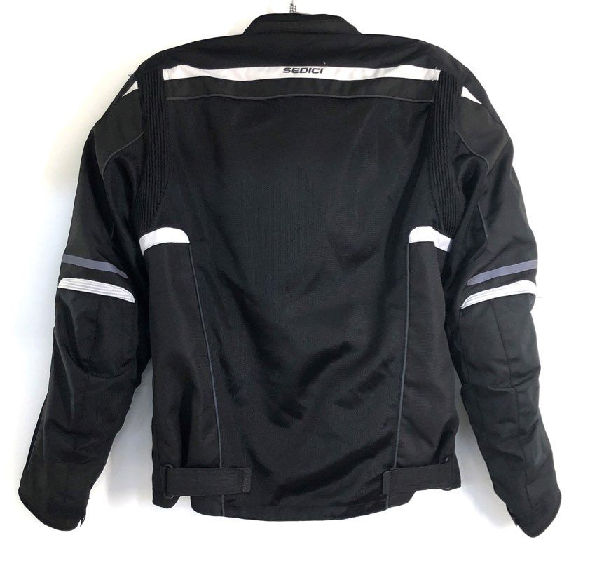 Sedici Men's Mesh Motorcycle Riding Jacket Black Removable Liner Size L