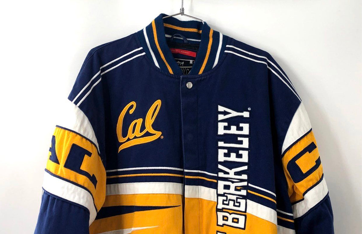 Vintage UC Berkeley Cal Bears Varsity Jacket Franchise Club Blue Gold Sz XL