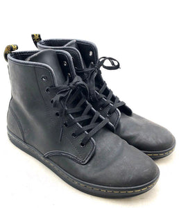 Dr. Martens Women's Shoreditch Black Leather Ankle Combat Boots - Size 9