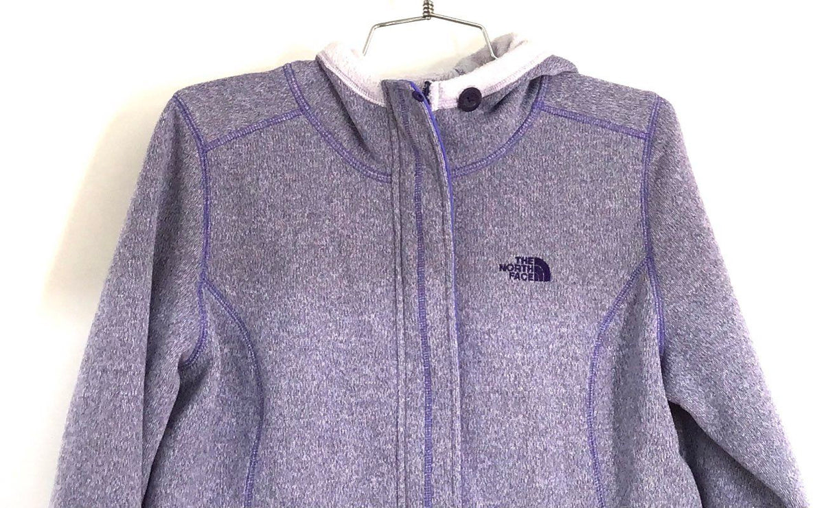 The North Face Women's Purple Heather Crescent Full Zip Hoodie Fleece Sz M