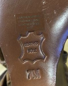 Tory Burch Gigi Light Brown Leather Peep Toe Wedge Sandals Size 7 COA
