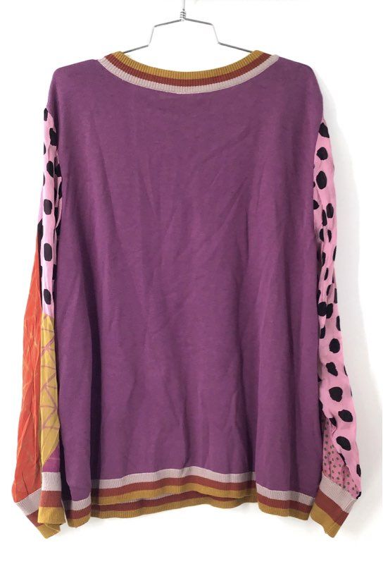 NWT Blank London Women's Purple Mixed Media Cashmere Blend Sweater Pullover 3X