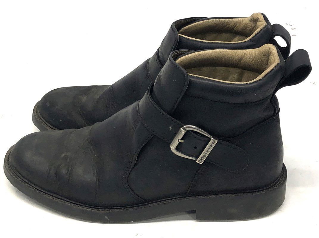 Harley-Davidson Men's Black Leather Ankle Buckle Boots Size 10