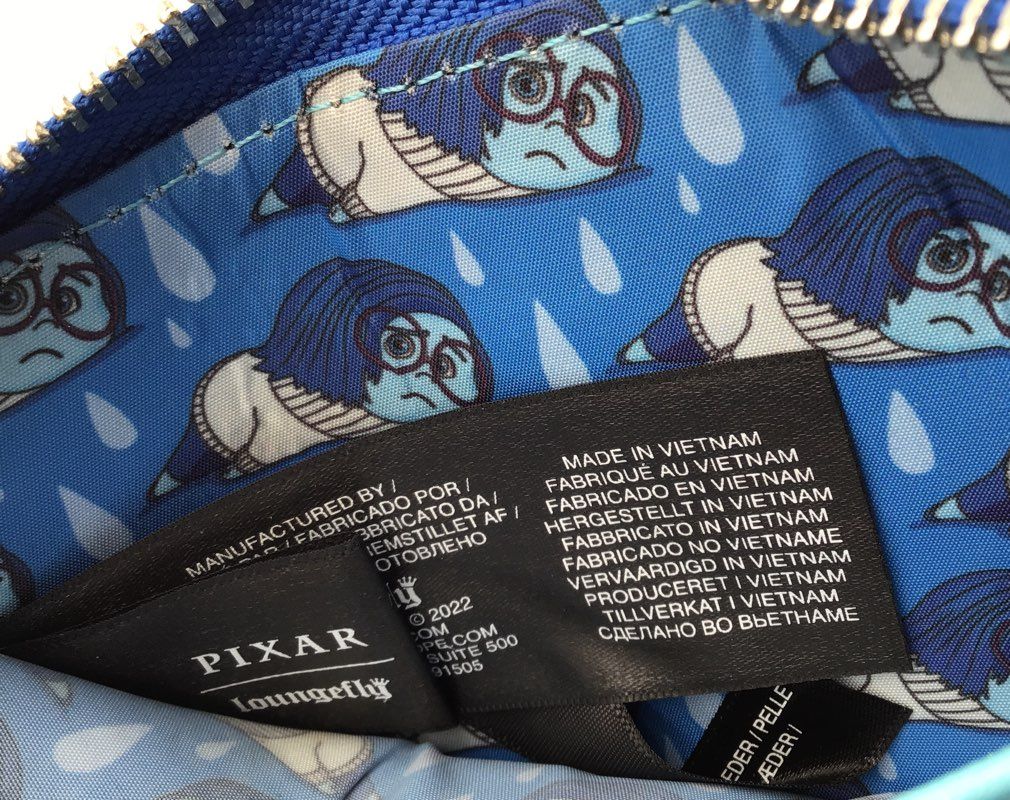 Loungefly Women&#39;s Blue Disney Pixar Sadness Zip-Around Wallet