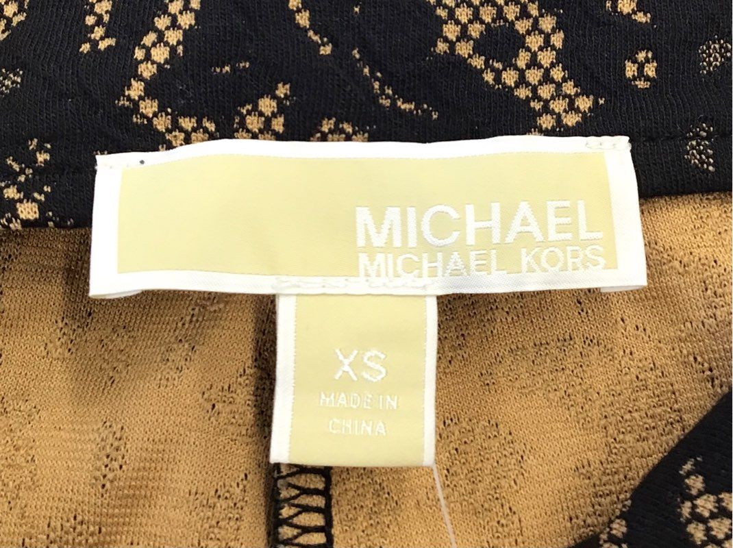 NWT Michael Kors Women's Suntan Black Ankle Leggings - Size XS