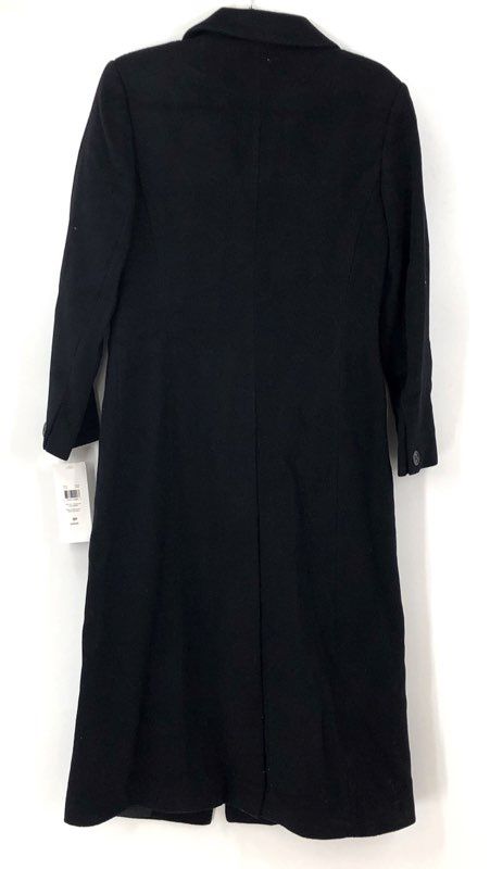 Virany Women's Black Wool Cashmere Blend Long Overcoat NWT Size 8P