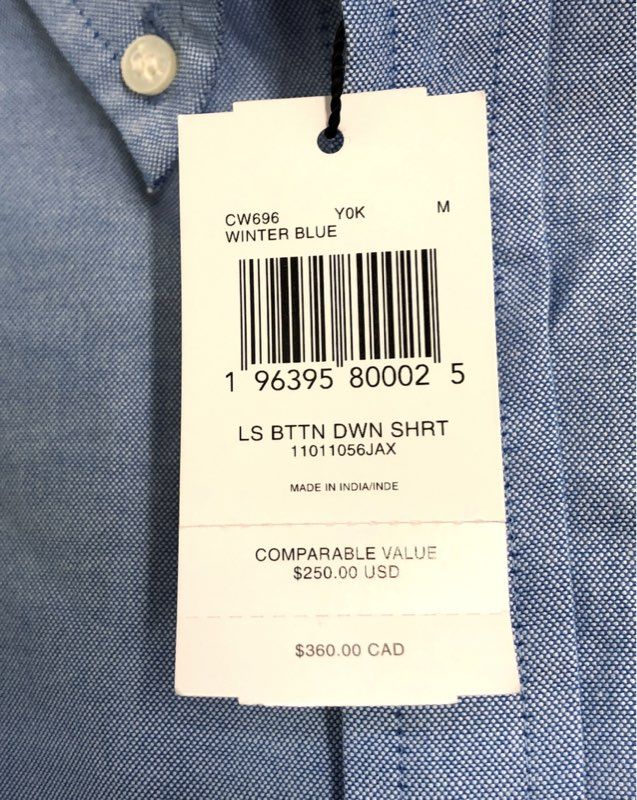 Coach Men's Winter Blue Long Sleeve Button Down Shirt Embroidered Logo NWT Sz M