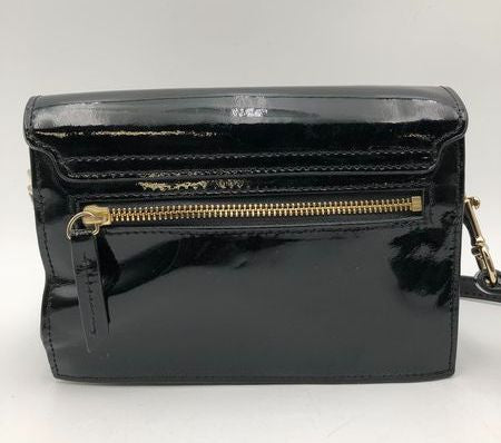Dooney & Bourke Black Patent Leather Ashton Crossbody Bag Gold Hardware COA