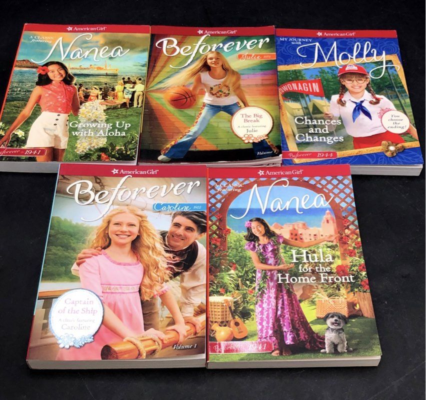 American Girl Beforever Book Lot Nanea Julie Molly Caroline Historical 5 Books