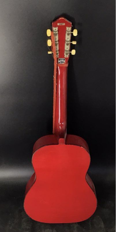 Vintage Parlor Acoustic Guitar 6-String Steel Reinforced Neck Sunburst Red