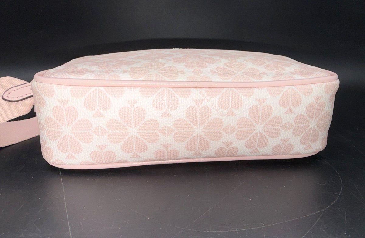 Kate Spade Pink Spade Flower Monogram Crossbody Camera Bag Gold Hardware