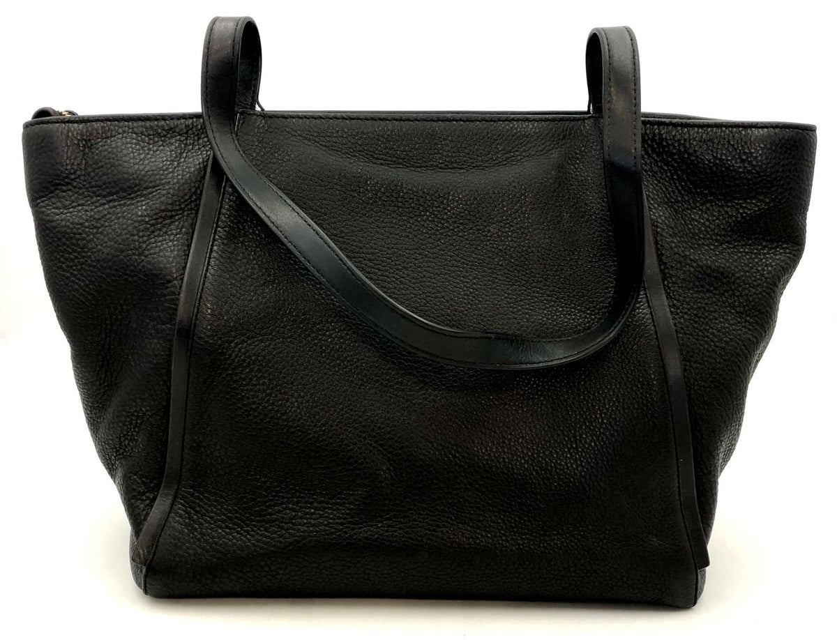 Michael Kors 'Whitney' Black Pebbled Leather Tote with Gold-Tone Hardware (+COA)