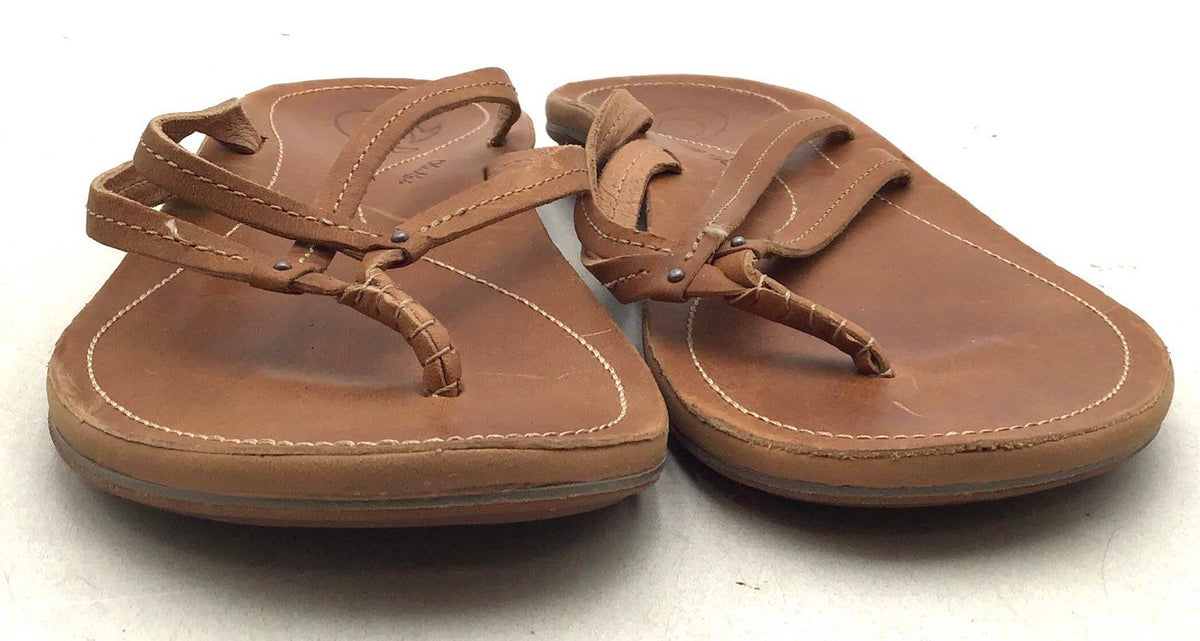 Olukai Women&#39;s Brown Casual Slip-On Thong Sandals - Size 7