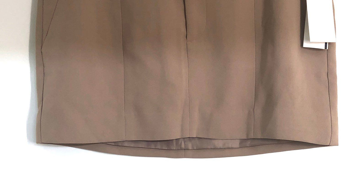 Good American Women's Mineral Beige Mini Skirt Tailored Zip Pockets Sz 0 NWT