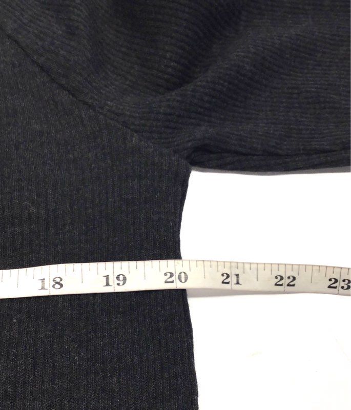 Theory Women's Ranzini V Rib Knit Sweater Charcoal NWT Sz L