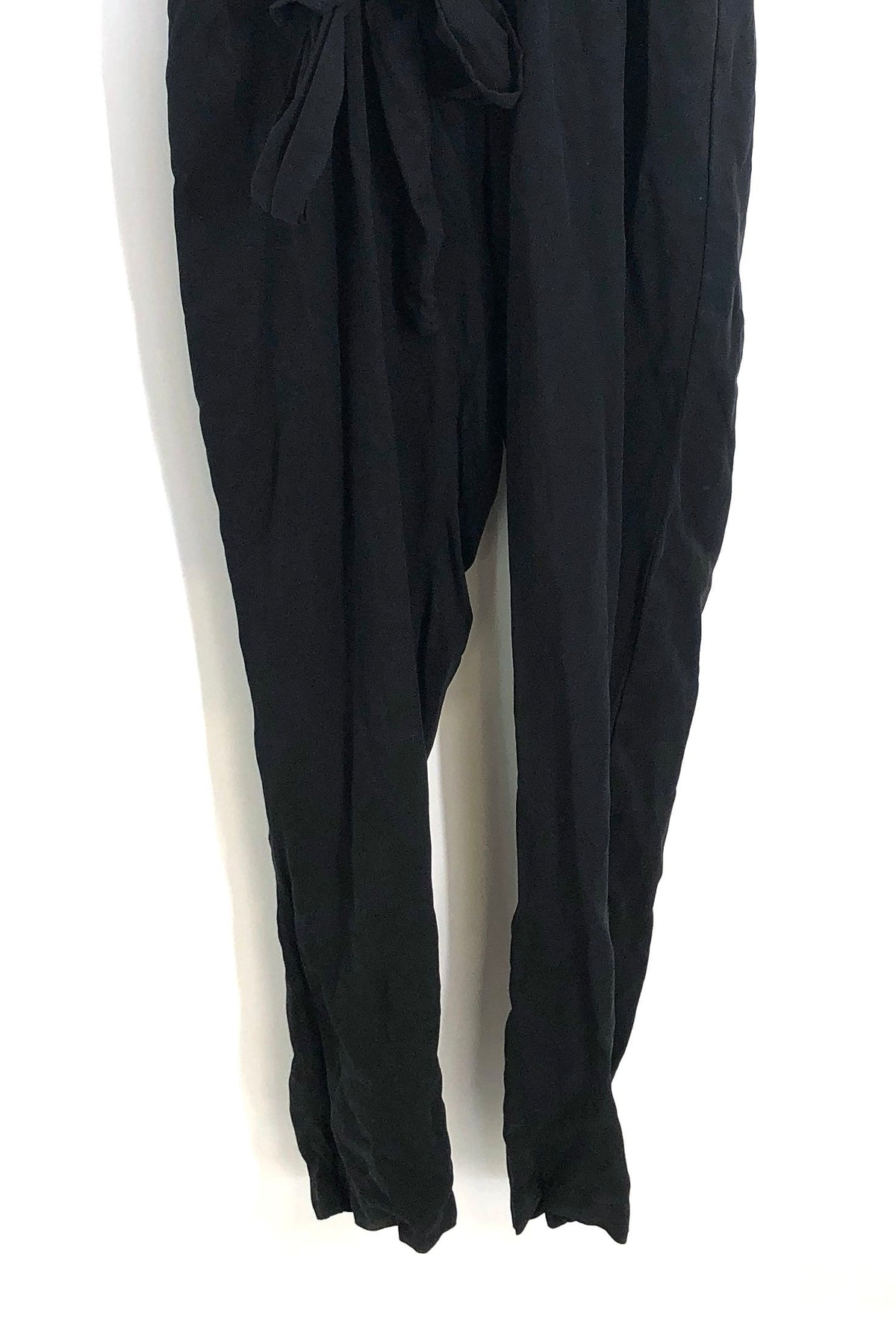 Young Fabulous & Broke Women's Black Surplice V-Neck Tie Waist Jumpsuit Sz XS